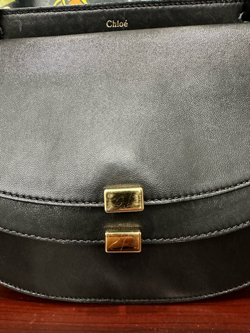 Chloé Georgia Black Calfskin Double Flap Crossbody | Made in Italy - Picture 8 of 15